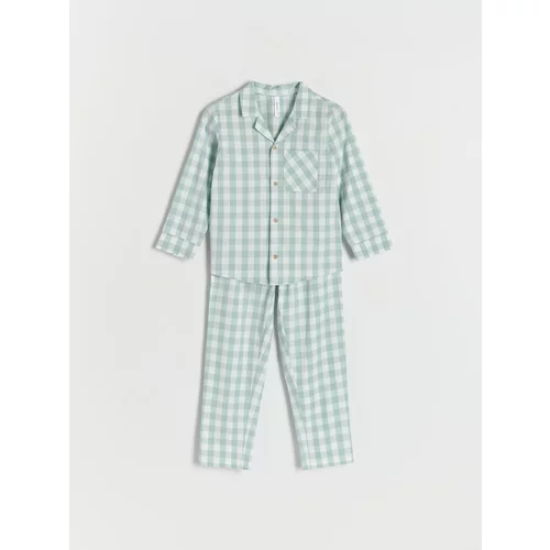 Reserved - Komplet dvodijelne karirane pidžame - pepermint-zeleno