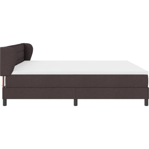Box Spring Krevet s Madracem Tamno Smeđi 200x200 cm Tkanina Slike
