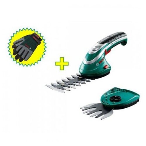 Bosch isio iii set + ba&amp;scaron;tenske rukavice l, akumulatorski trimer za travu Slike