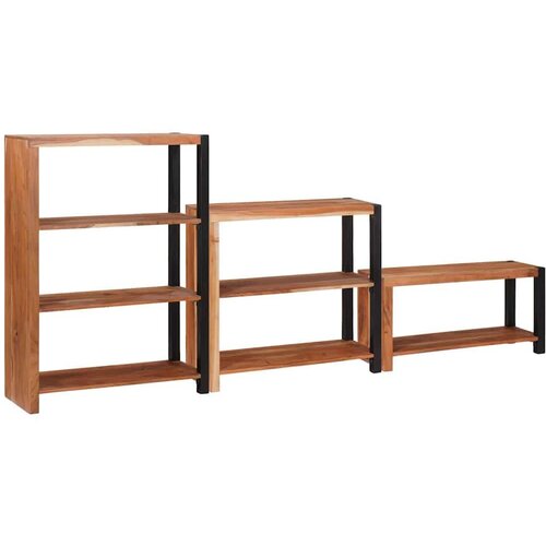 vidaXL Knjižna polica 3 pcs Rjava 80 x 30 x 110 cm Trden akacijev les Cene