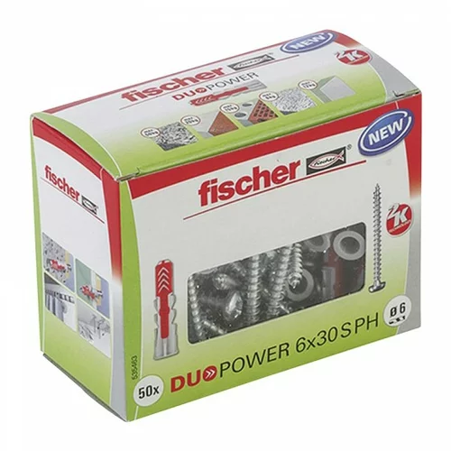 Fischer Vložki Duopower s PH vijaki (6 x 30 mm, 50 kosov)