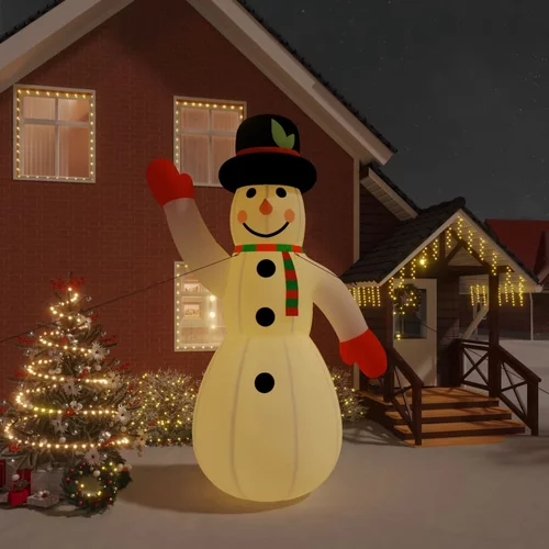 vidaXL Božični napihljiv snežak z LED diodami 455 cm