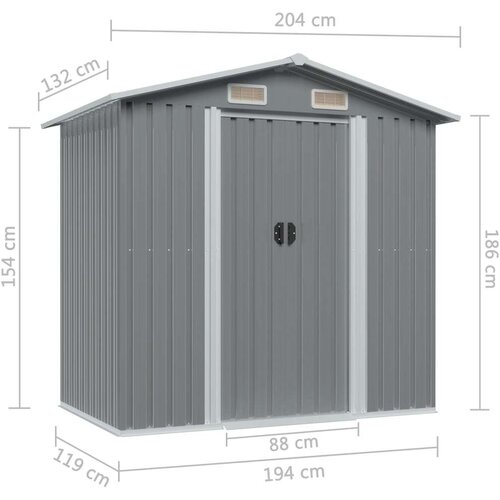  Kućica za pohranu antracit čelična 204 x 132 x 186 cm Slike