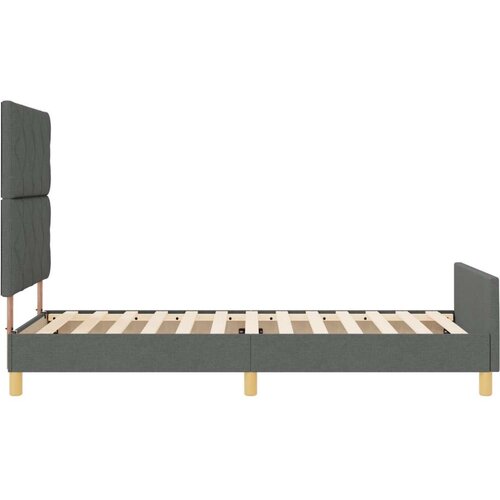 VidaXL Krevetna konstrukcija Tamno siva 90x200 cm Tkanina Slike