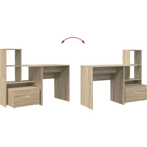  Stol sonoma hrast 131.5 x 50 x 106.5 cm Konstruirano drvo Slike