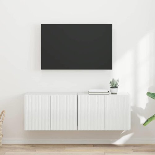 TV zidni ormar Zidne 2 pcs Visoki sjaj bijela 59,5 x 31 x 40 cm Cene