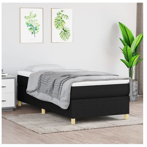  Za krevet s oprugama crni 90 x 200 cm od tkanine Cijene