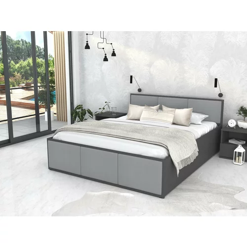 AJK Meble krevet Panama tapecirani - 160x200 cm - siva