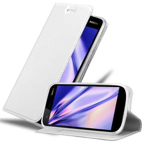 Cadorabo Ohišje, združljivo z Nokia 1 2018 v klasično srebrno - Zaščitni ovitek z magnetnim zapiranjem, stoječo funkcijo in režo za kartice, (20558688) Cene