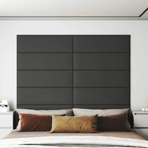 vidaXL zidne ploče od umjetne kože 12 kom sive 90 x 30 cm 3,24 m²