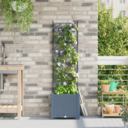 vidaXL Vrtne sadilice Svjetlosiva Plastika 40 x 40 x 143 cm Sadilice Cijene