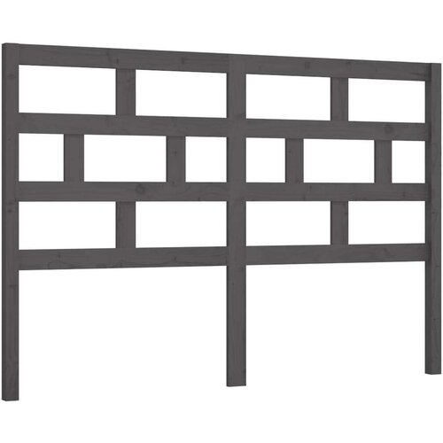  Uzglavlje za krevet sivo 146 x 4 x 100 cm od masivne borovine Slike