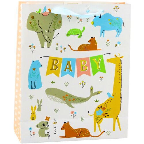Baby Animals Inscription Gift Bag 32 x 26 x 10cm Cene