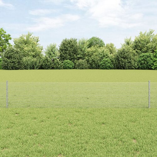 VidaXL Varjena žičnata ograja z 11 U stebrički Srebrna 0.4x25 m Jeklo Slike