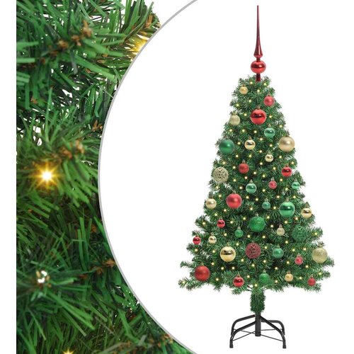 vidaXL Umestno božično drevo Zelena 120 cm PVC, jeklo in plastika, (5000066176) Cene