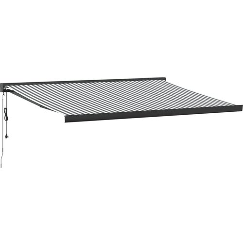 VidaXL Tenda na uvlačenje antracit-bijela 4x3 m od tkanine i aluminija Slike