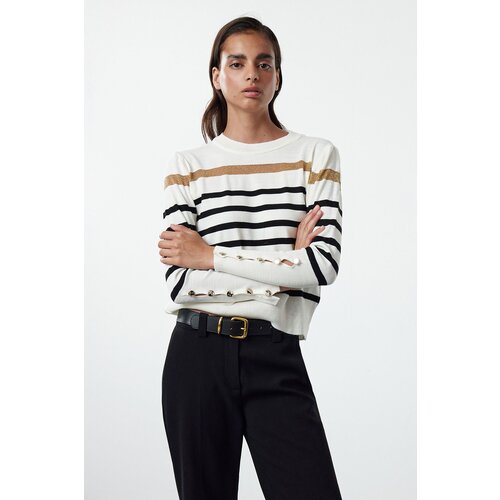 Trendyol Ecru Striped Knitwear Sweater Cijene