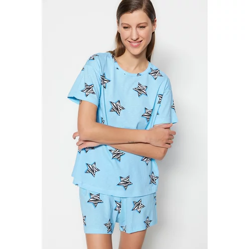 Trendyol Pajama Set - Blue - Graphic