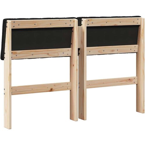 VidaXL tapecirani uzglavlje crna 120 cm čvrsto borovo drvo Slike