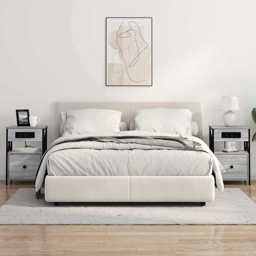  Noćni ormar Siva Sonoma 40 x 31 x 60 cm Konstruirano drvo Slike
