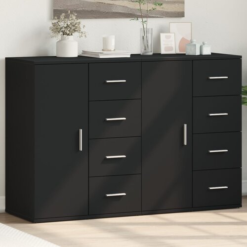 VidaXL Komoda 2 kosa črna 59x39x80 cm inženirski les Slike