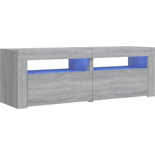 Maison Chic TV omarica - TV stojalo - Televizijska omarica z LED lučkami siva sonoma 120x35x40 cm, (21699174) Slike