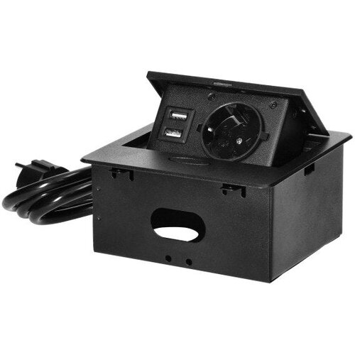 Orno OR-GM-9029(GS)/B vgradna pohi&amp;scaron;tvena vtičnica Schuko z 2 USB priključkoma Slike
