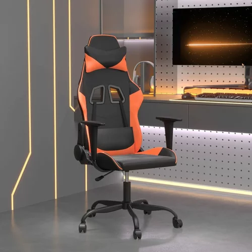 Masažna igraća stolica crno-narančasta od umjetne kože