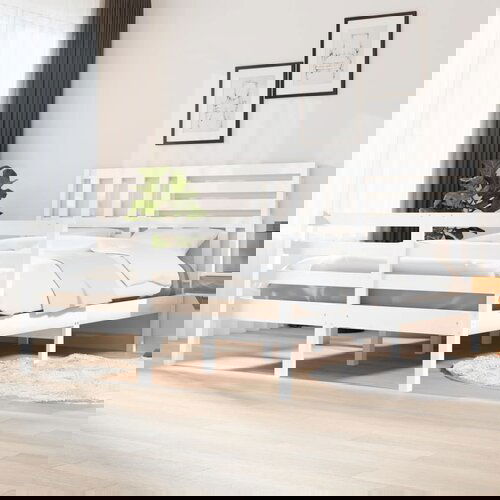 vidaXL Okvir za krevet od masivnog drva bijeli 160 x 200 cm Cijene