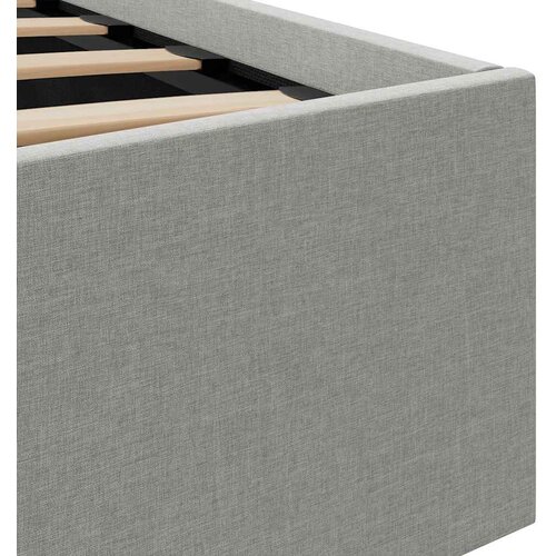  Hidraulični okvir za krevet LED svjetlosivi tkanina 160x200 cm Slike