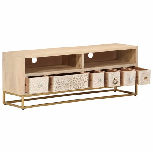 Maison Chic TV omarica - TV stojalo - Televizijska omarica 110x30x40 cm trden mangov les in železo, (21701204) Cene