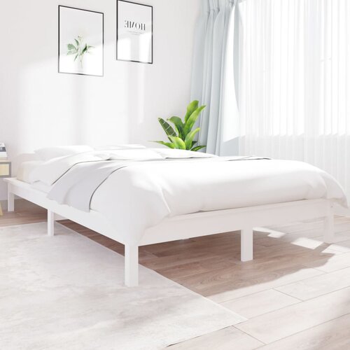 VidaXL okvir za krevet bijeli 140x200 cm od masivne borovine Slike