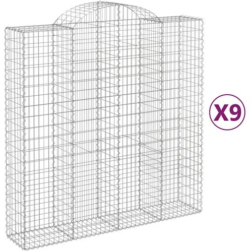  Lučne gabionske ko&amp;scaron;are 9 kom 200x50x200/220cm pocinčano željezo Slike