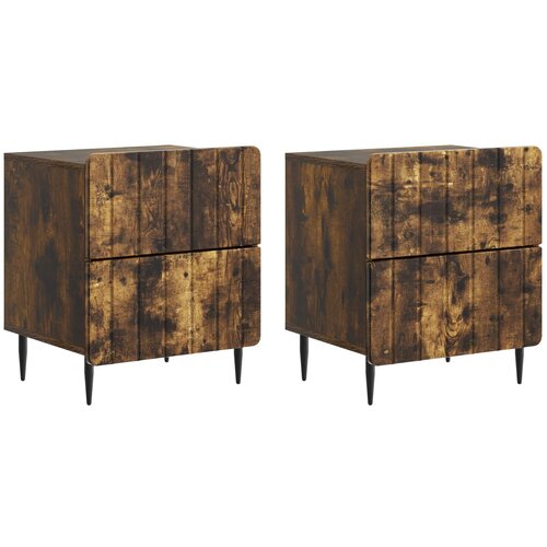 vidaXL Noćni ormar s ladicama 2 pcs Dimljeni hrast 43 x 34 5 x 49 5 cm - Dimljeni hrast 2 Cene