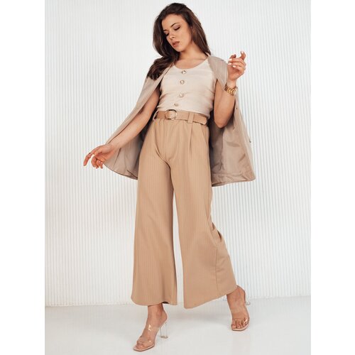 DStreet Spodnie damskie wide leg ALZUR beżowe Slike