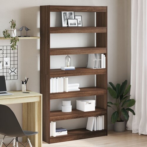 VidaXL Knjiga polica Smeđa drva Konstruirano drvo 100 x 30 x 198 cm Slike