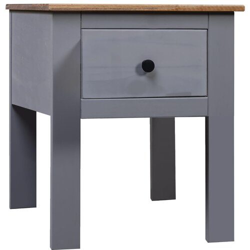 VidaXL Nočna omarica siva 46x40x57 cm borovina Panama Range, (20624279) Slike