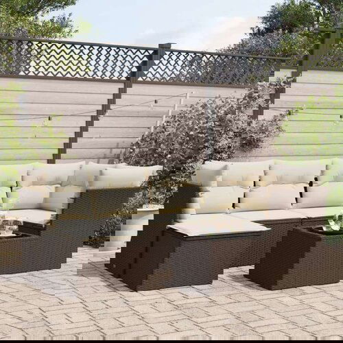  7-dijelni set vrtnih sofa od poliratana s jastucima smeđi Cijene