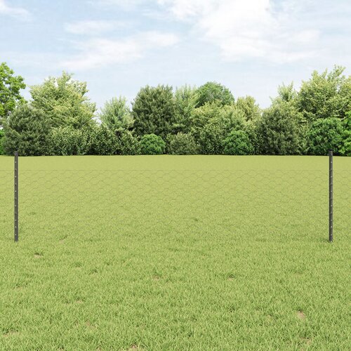 vidaXL Ograde Posts 11 kom U-kanal Siva 60 cm Čelik, Šesterokutna ograda Siva 0.5x50 m Čelik Cijene