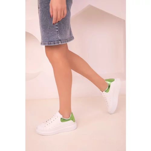Soho White-Green Women's Sneakers 15732