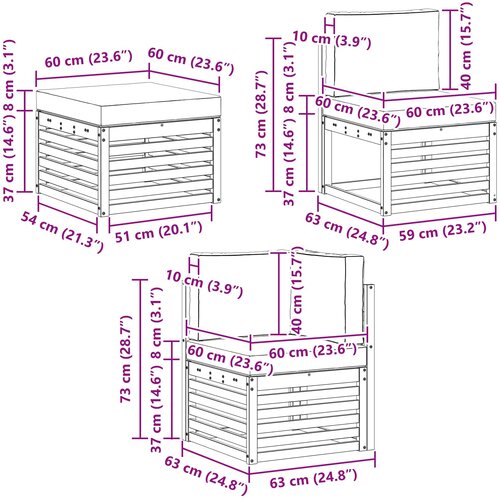  Sekcijska garnitura s jastukom 6 pcs Slike