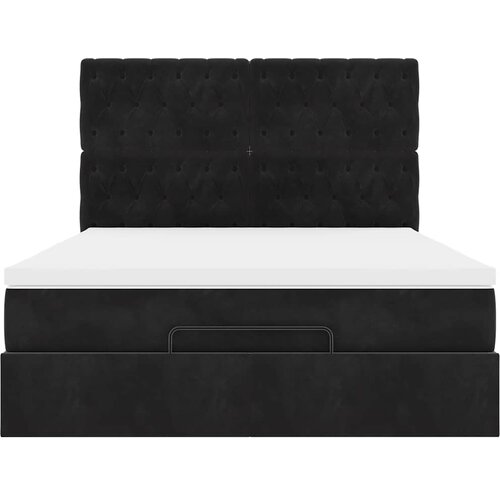  Ottoman krevet s madracima i LED diodama crni 140x200 cm bar&amp;scaron;un Slike