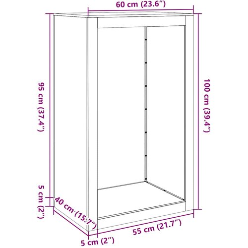  Stalak za drva za ogrjev zeleni 60x40x100 cm čelični Slike