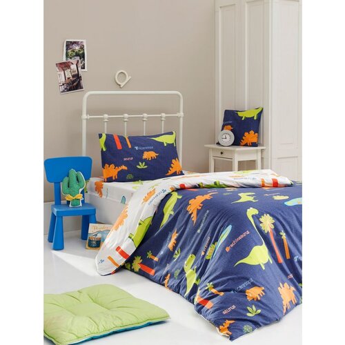  dinolar - dark blue vpoly dark blue single quilt cover set (de) Cene