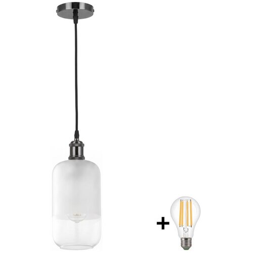 Brilagi LED luster na sajli RETRO GLASS 1xE27/60W/230V &amp;Oslash; 14 cm crna/bela Slike
