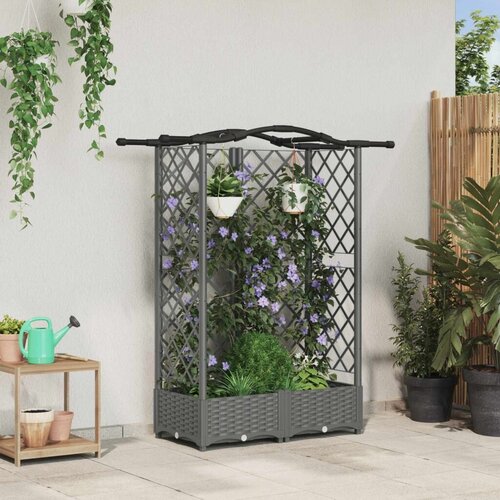  Povi&amp;scaron;eni krevet s mrežom i krovom Svjetlosiva 124 x 40 x 123 cm - Svjetlosiva 124 x 40 x 126 cm s krovom u obliku lukova (3 bočn Slike