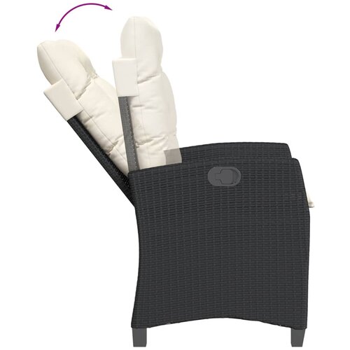  5-dijelni vrtni blagovaonski set s jastucima od poliratana crni Crna 150 cm table length Slike