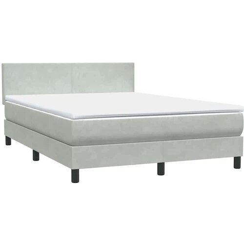 VidaXL Krevet s oprugama i madracem svjetlosivi 160x210 cm bar&amp;scaron;unasti Slike