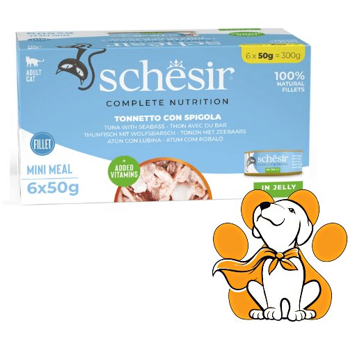 Schesir Shesir Cat Tuna & Seabass in Jelly 6x50g, Vlažna Hrana Za Odrasle Mačke Cene