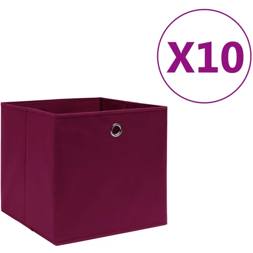 vidaXL Kutije za pohranu od netkane tkanine 10 kom 28x28x28 cm crvene